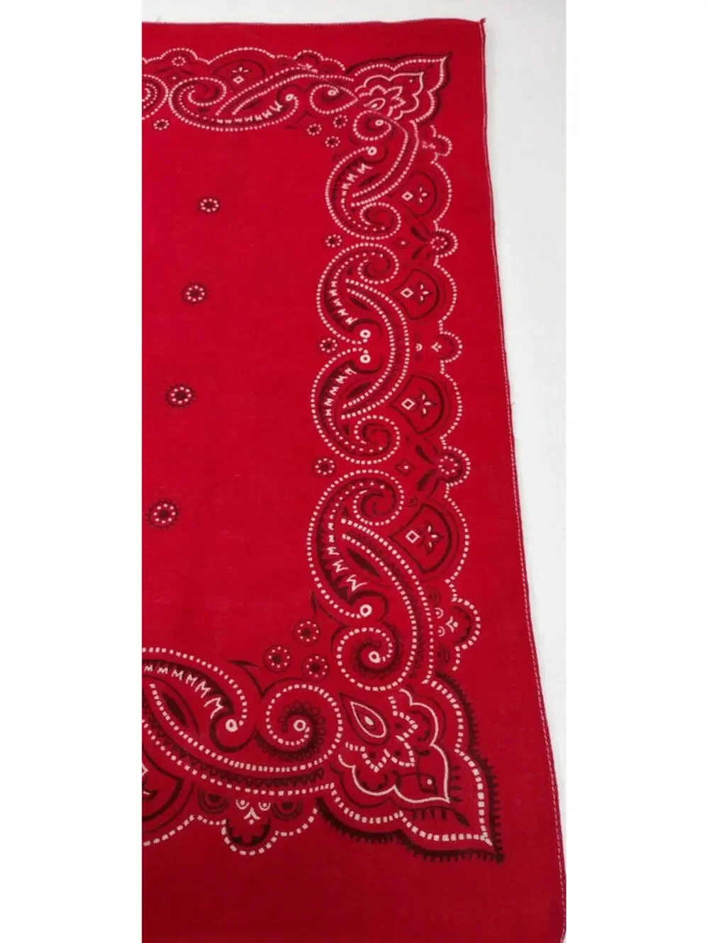 Vintage 30s 40s Red Cotton Bandana M M M's Salvage WASHFAST COLORS WHITE STITCH